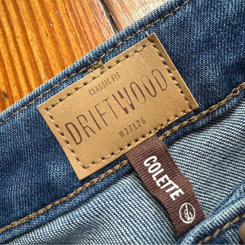 NWT Driftwood Colette Aztec embroidered cuff & waist jeans 27 - Picture 6 of 7